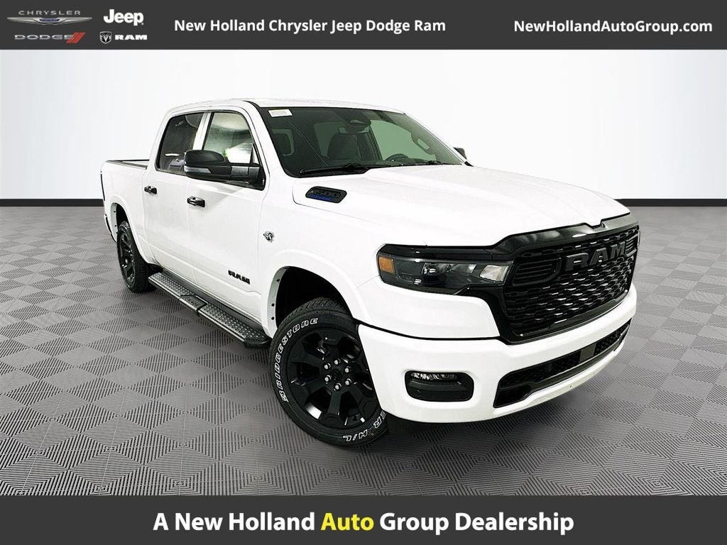 2026 RAM 1500 Big Horn/Lone Star in Bright White Clear-Coat Exterior Paint — front three-quarter view