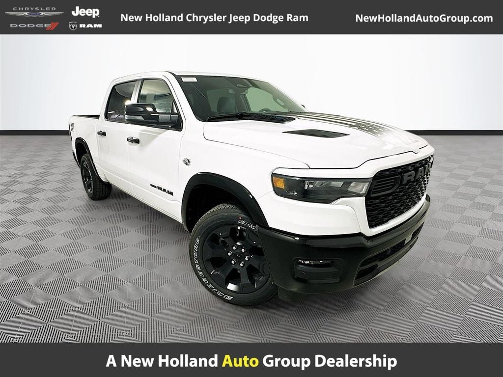 2026 RAM 1500 Big Horn/Lone Star in Bright White Clear-Coat Exterior Paint — front three-quarter view