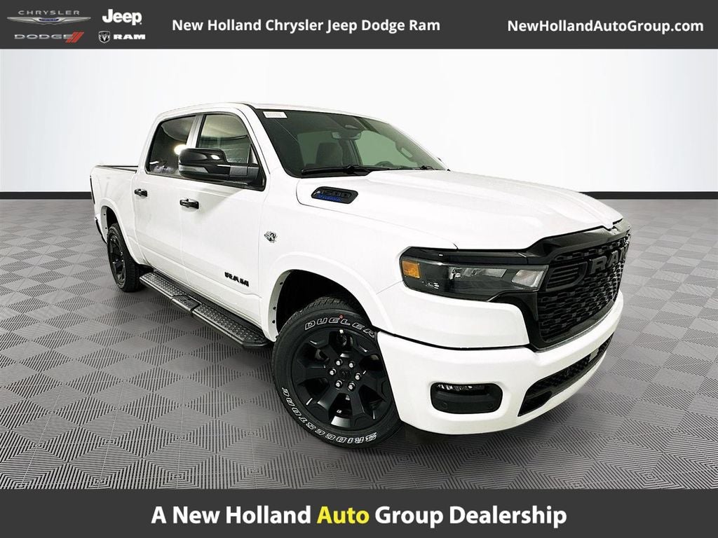 2026 RAM 1500 Big Horn/Lone Star in Bright White Clear-Coat Exterior Paint — front three-quarter view