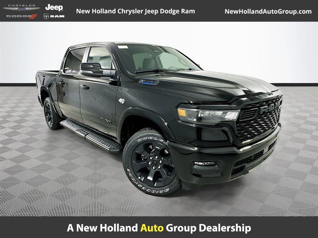 2026 RAM 1500 Big Horn/Lone Star in Diamond Black Crystal Pearl-Coat Exterior Paint — front three-quarter view