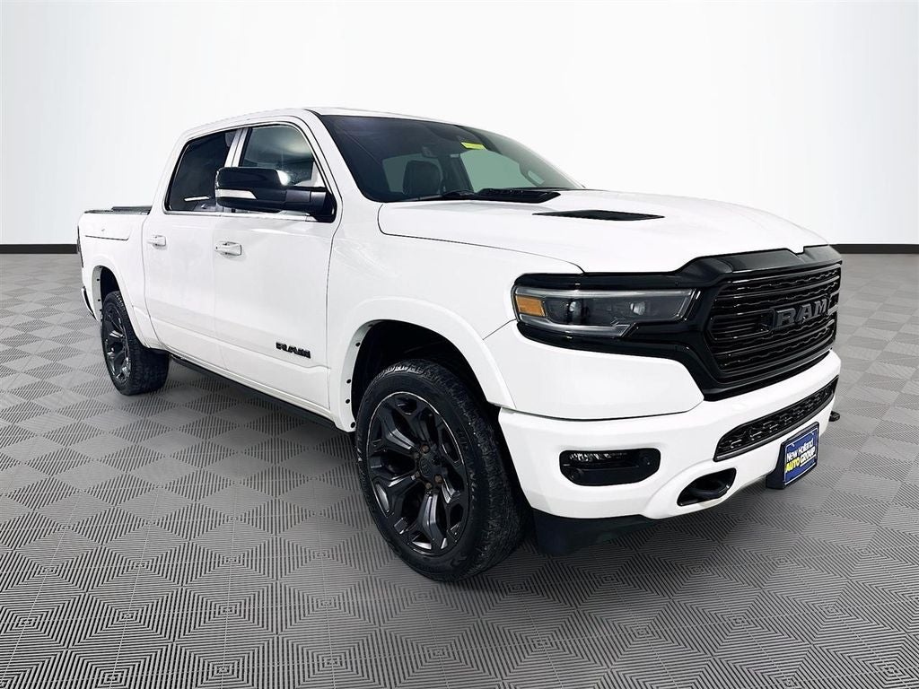 2021 RAM 1500 Limited in Bright White Clearcoat — front three-quarter view