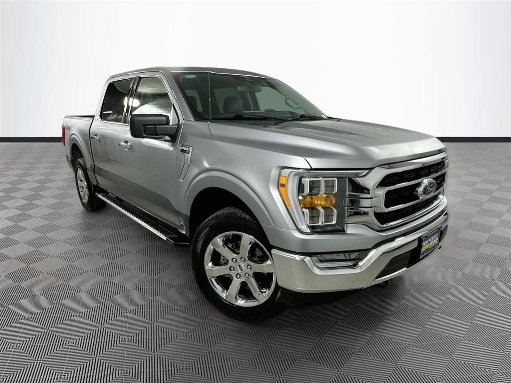 2023 Ford F-150 XLT in Silver Metallic — front three-quarter view