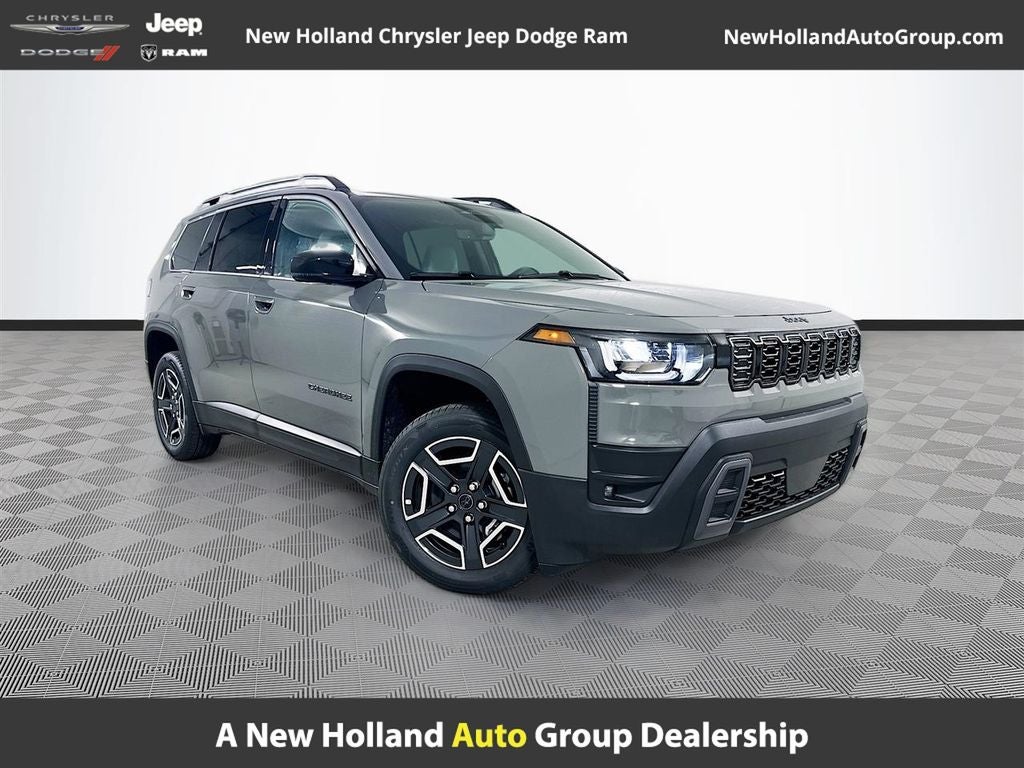 2026 Jeep Cherokee Limited in Sting-Gray Clear-Coat Exterior Paint — front three-quarter view